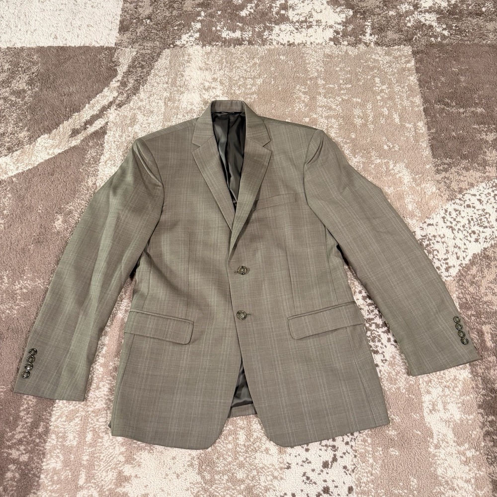 Jos. A. Bank Blazer Brown Glen Plaid Wool Blend Classic Collection 39R Slim Fit